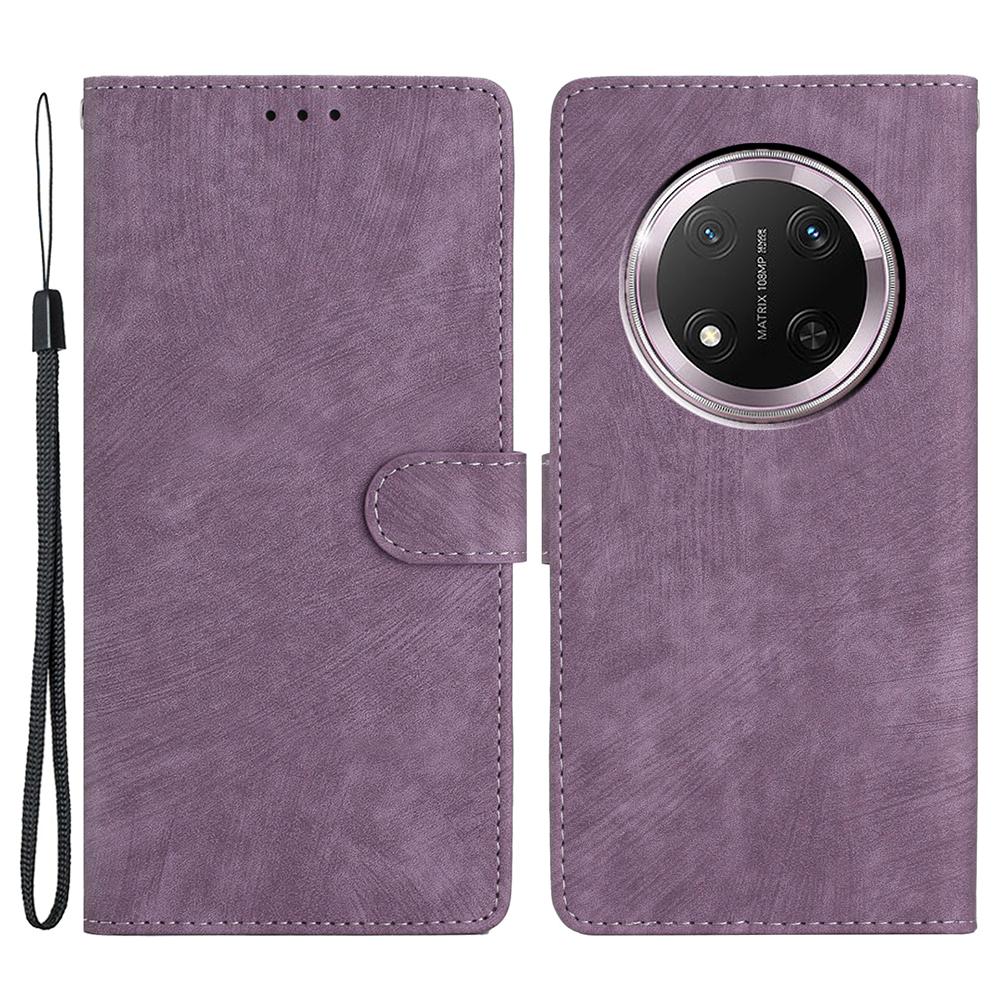 

For Honor Magic7 Lite 5G/X9c 5G/X60 Pro 5G Case with Card Clots Skin-Touch PU Leather Phone Cover Stand Purple