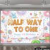 2D Pastel Sweet Half Birthday Background Cloth, Baby Photo Booth Tapestry