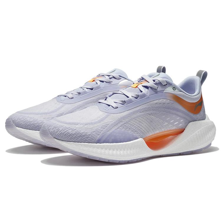 New LiNing Super Light 19 Cushioning Anti Slip And Wear Resistant Low Top Running Shoes Men's Purple Orange ARBS001-15