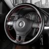 Braid On Steering Wheel Soft Auto Car Steering Wheel Cover With Needles And Thread Artificial Leather Car Styling Texture Covers