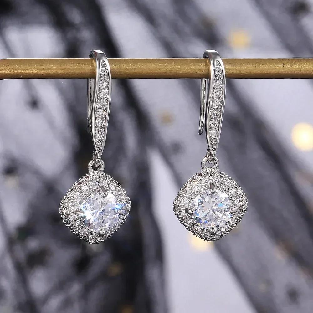 Luxury, High-End, Gorgeous Party, Water Droplet Zircon Earrings, Bride'S Wedding, Eternal And Dazzling Jewelry, Headwear