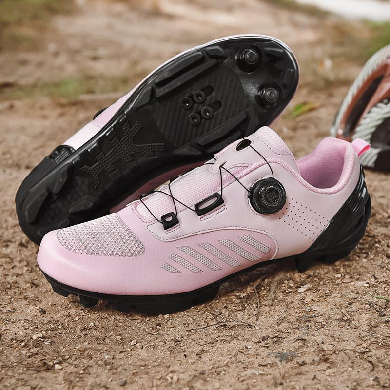 Self-road mountain casual cycling shoes women's unlocked flat pedal with lock hard bottom flat bottom bicycle men's unlocked