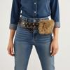 Rivet Punk Style Belt Retro Y2K Waistband Personality Leather Fur Belt  Spicy Girl