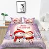 Bettwäscheset, neue Tagesdecke, 3D-Weihnachtsdekoration, Familienschlafzimmer, Einzelbett, Doppelbett, volle Größe, Steppdecke und Kissenbezug, Mikrofaser