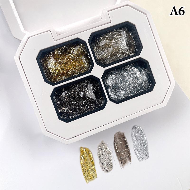 4 Colors Nude Painting Gel Drawing Gel Palette French Nail Polish Uv Gel Nail Salon Holographic Manicure Nail Art Tool