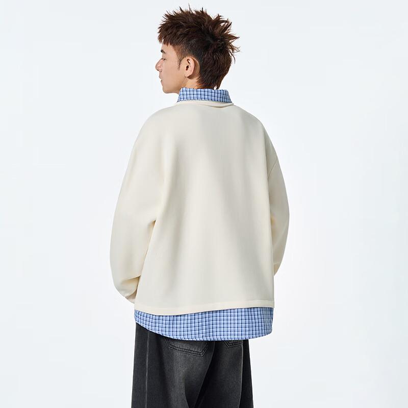 TOM ADAM American Retro Faux Two-Piece Long Sleeve Sweatshirt