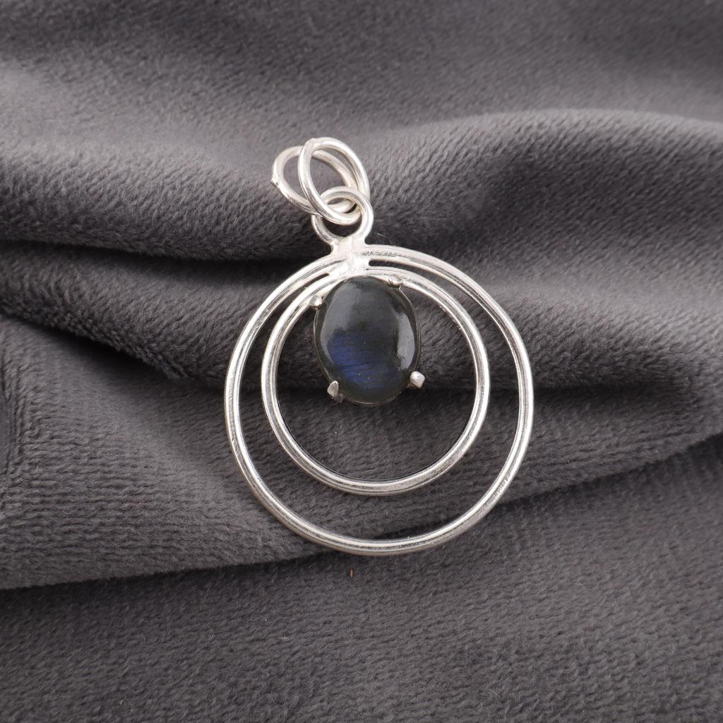 Labradorite Pendant, Handmade Gemstone 925 Sterling Silver Pendant Dainty Jewelry, For Gift Silver Jewelry