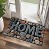 Stone Pattern Doormat Visual Trap Floor Mat Non Slip Cobblestone Design for Doorway Entryway Kitchen Indoor Outdoor Doormat