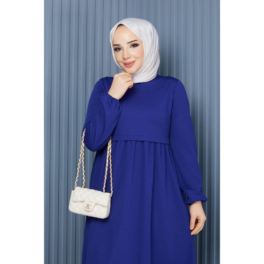 Gathered Waist Dress Plum