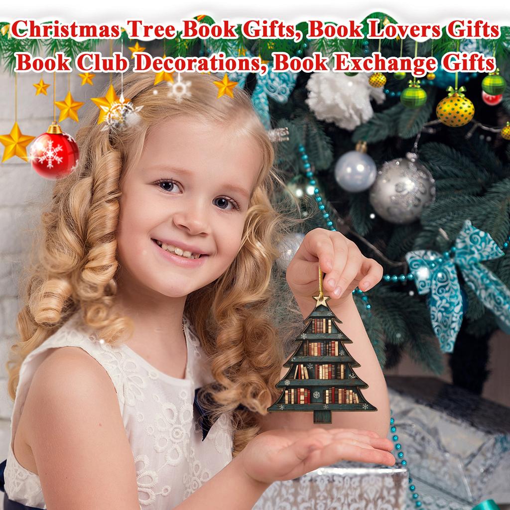 Christmas Book Tree Decoration - Christmas Tree Book Gifts, Book Lovers Gifts, Book Club Decorations, Book Exchange Gifts
