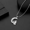 Funny Mom And Daughter I Love You To The Moon And Back Design Pendant Necklace Mother's Day Beads Chain Jewelry Gift