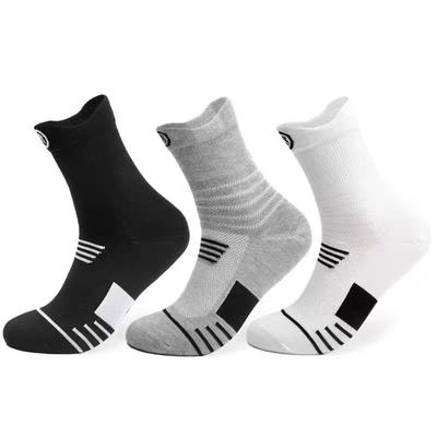 Basketball Socks, Men's Thickened Towel Bottom Loop Socks, Medium Long High-top Running and Outdoor Sports Socks