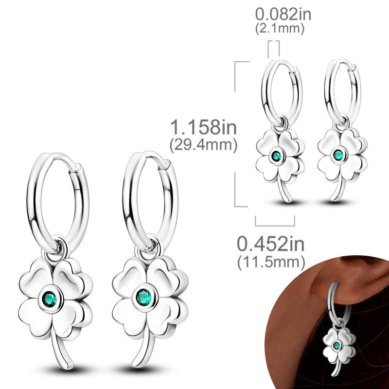 New Women Earrings Original 925 Silver Hoop Earrings Engagement Wedding Birthday Drop Earring Women Jewelry Gifts