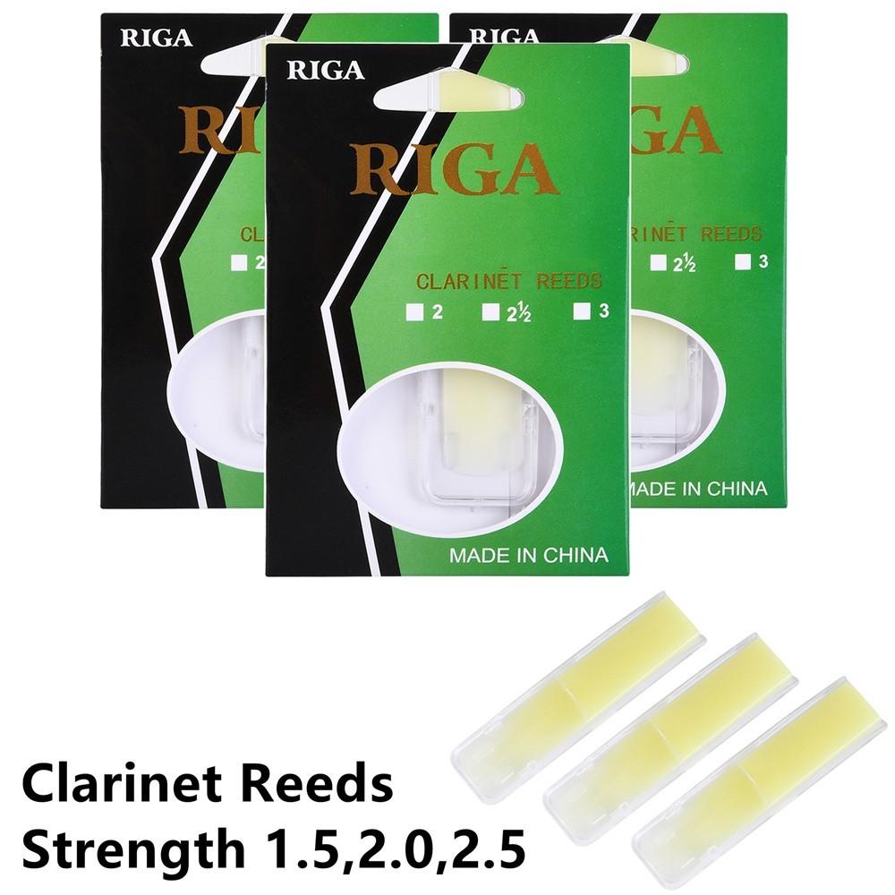 

3-pack Clarinet Reeds Resin Reeds Strength 1.5,2.0,2.5 Strength 1.5
