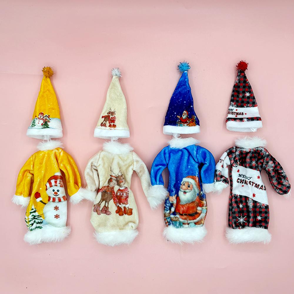 

4pcs Inch/30cm Christmas Outfits Fashion Dolls Plush Fabric Hat Toys Kids Doll Dresses for 11.5 1/6 with Cuddly Stuffed Fluffy Huggable Kawaii Comfort