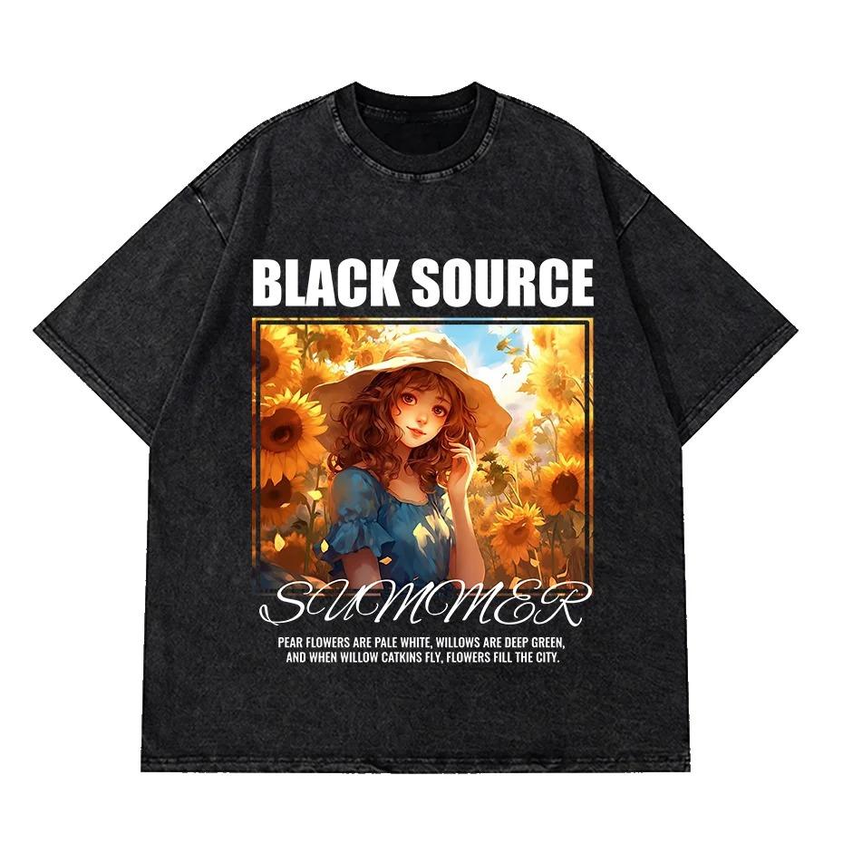 Oversized Loose Washed Cotton T-shirt Men and Women Can Be Short-sleeved Round Neck Fashion Arrival of Summer T-shirts