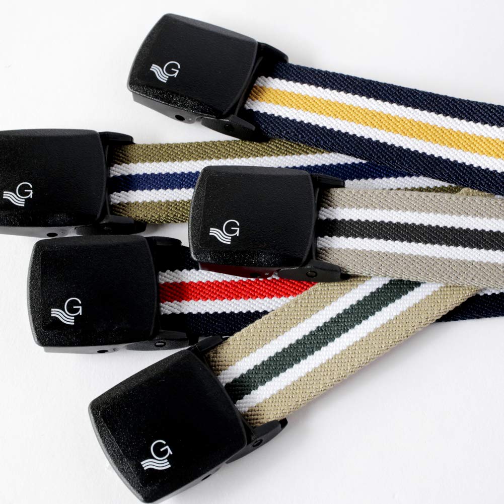 GEVAERT Black Buckle Center Made In GI Stretch Stretchable Fashionable Canvas Fabric Work Gray Belt, Line, Japan, Belt, Men's & Women's, Material,