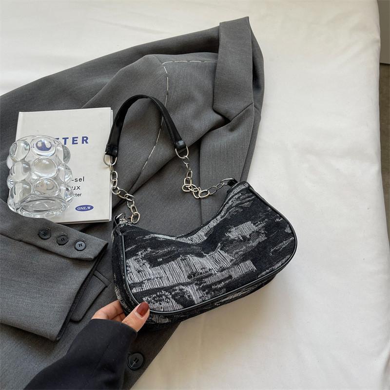 Trendy Denim Handbag For Women Fashionable Casual Street Style Shoulder Bag