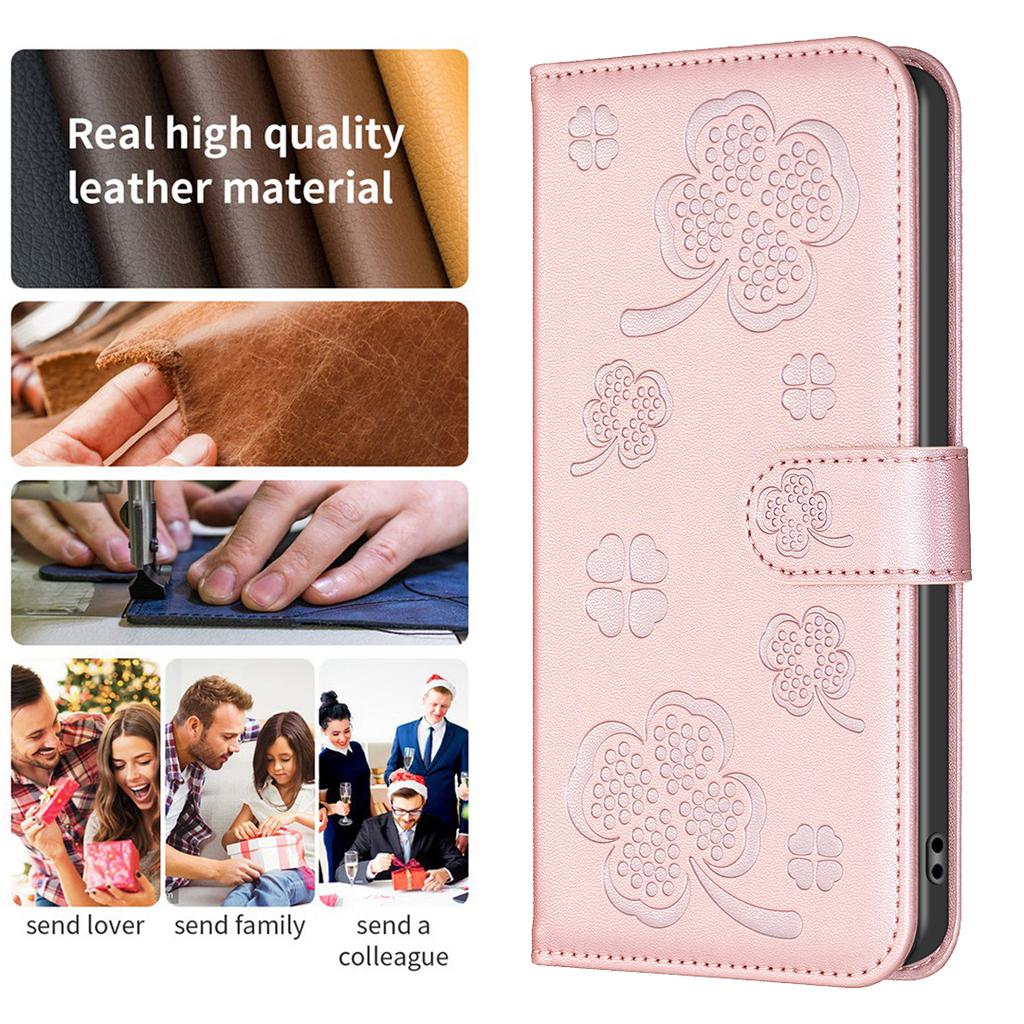 Four Leaf Clover Leather Wallet Card Phone Case For Redmi Note13 Note12 Note10 Xiaomi 12 13 Redmi A1 A2 13C 10C 10T 9A 9C Flip Cover