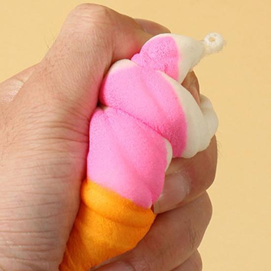 Ice Cream Cone Squeeze Toy Slow-Rising PU Fidget for Stress Relief Soft