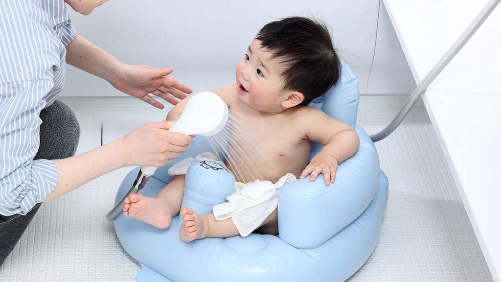 [Amazon Brand] Mama Bear Baby Bath Chair (Light Blue)