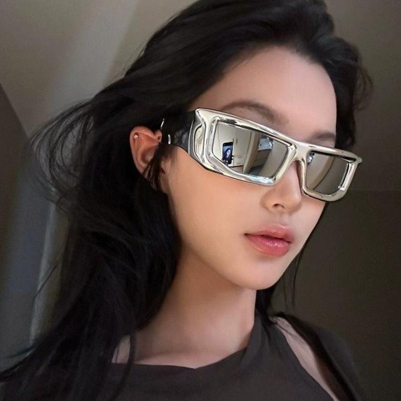 New Style Y2K Sun Glasses Fashion Trend Personalized Silver Cyberpunk Sunglasses Hip Hop Shape Eyeglasses