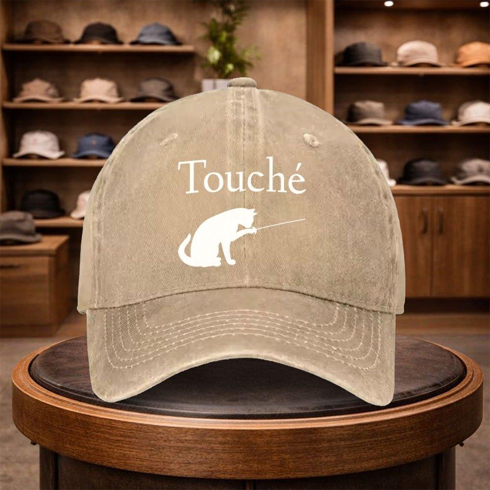 MenS Cat Fencing Baseball Cap Outdoor Fashion Adjustable Casual Hat Urban Style Lightweight Fashion Duck Tongue Hat Four Seas