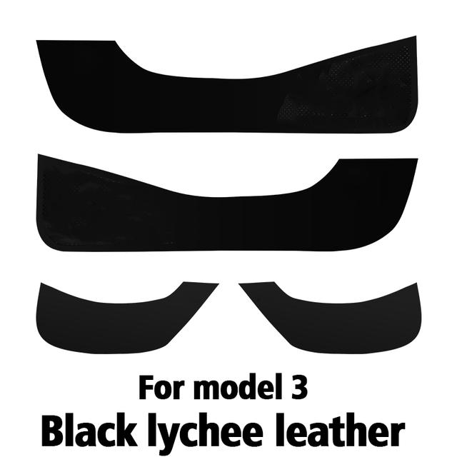 Leather Car Door Anti Kick Pad Protection Film Cover Protector Stickers Trim For Tesla Model 3 Y   Styling Accessories