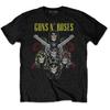 Men's Guns N Roses Pistols & Roses (Back Print) Slim Fit T-shirt Small Black
