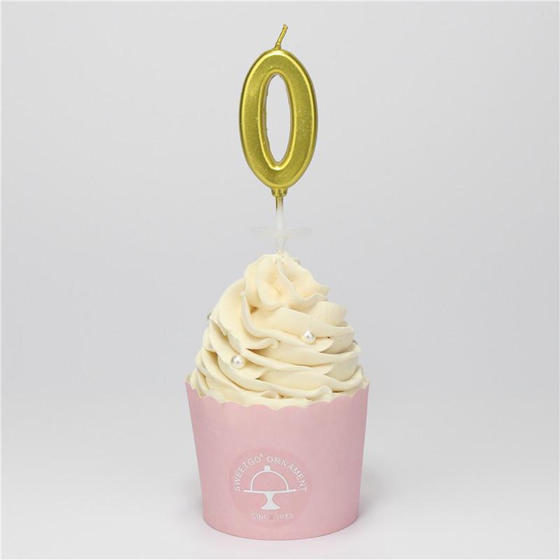 Gold Number Candles (0–9) – Multi-color Smokeless Birthday Set in PVC Box.