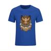Hip Hop Cotton T Shirts For Mens Discount Beadwork Great Horned Owl Mandala T