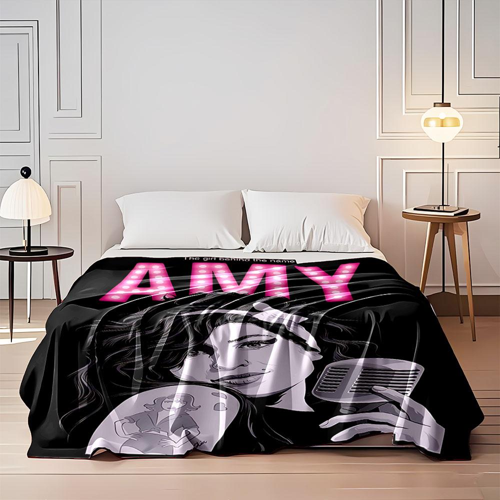 Retro Singer Porträt Decke für alle Jahreszeiten Decke Mittagspause Überwurf Geschenk
