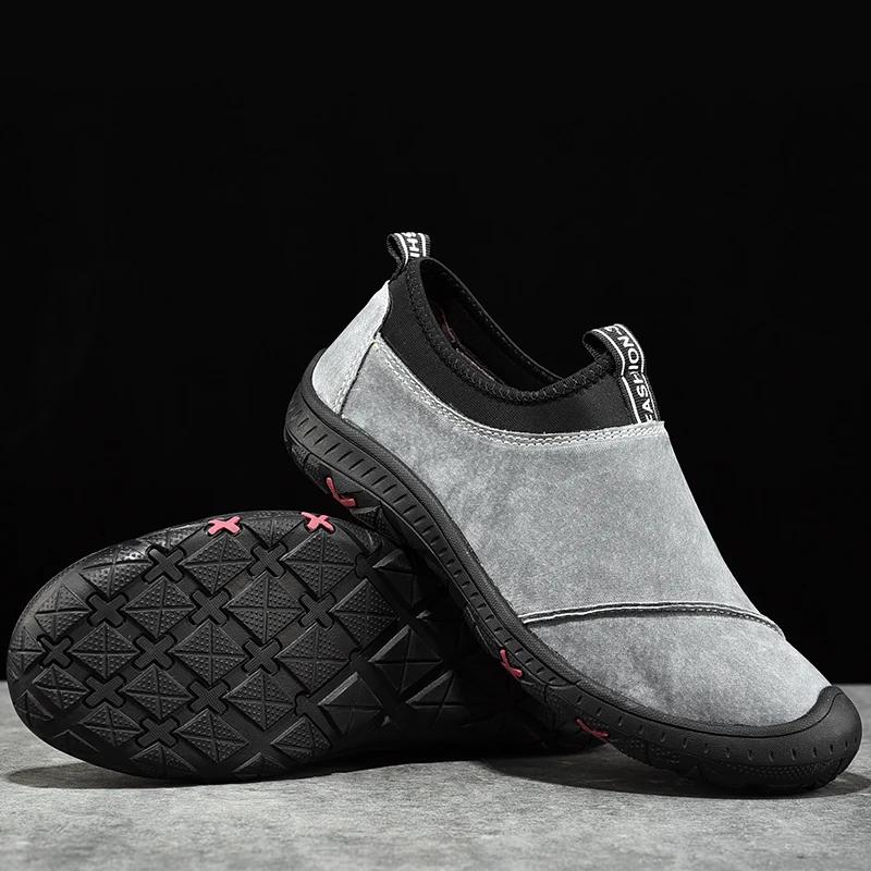 Men Leather Casual Shoes Luxury Breathable Soft Driving Shoes Anti-Slip Hand Walking Men Sports Shoes For Men With Free Shipping