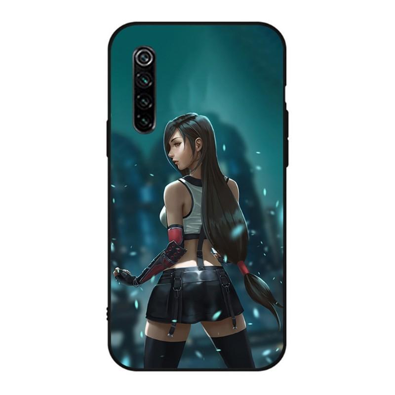 Niedliche Tifa Lockhart Final Handyhülle für Realme GT 2 9i 8i 7i Pro X50 X2 C35 C21 C20 C11 C3 Weiche Schwarze Handyhülle