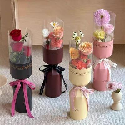 10 Stuks Romantische Knuffel Emmer Boeket Transparante Boeket Verpakkingstas Afstudeerfeest