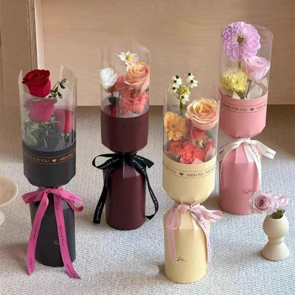 10 Peças Sacos Românticos para Embrulho de Flor Única Saco para Embalagem de Buquê Celebração de Casamento