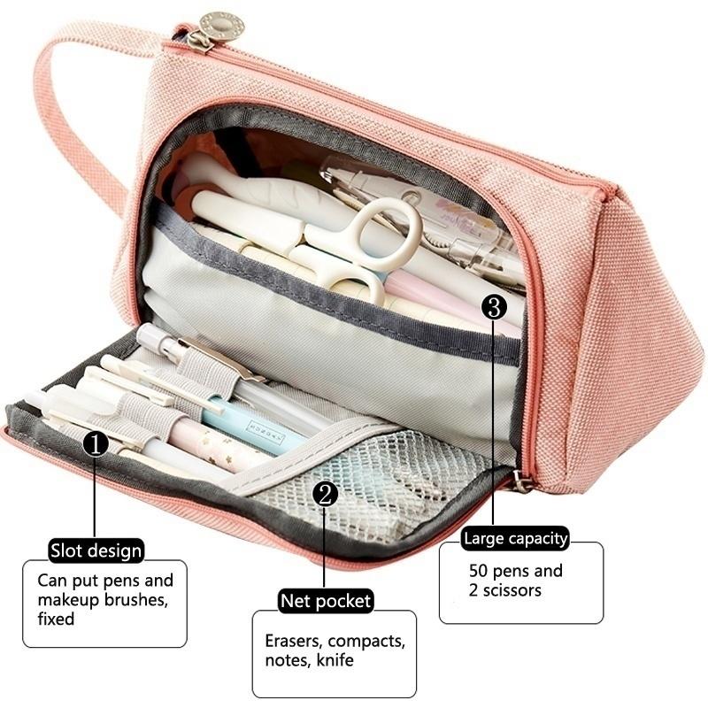 Kawaii Large Capacity Pencil Case School Pen Case Portable Pencil Bag Pencils Pouch School Office Pen Box Stationery Holder Box
