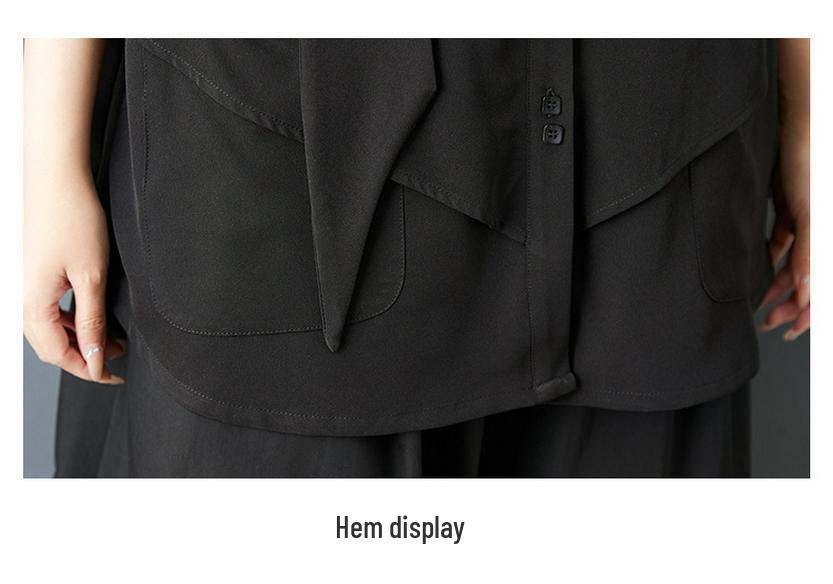 Summer 2026 Dark Style Versatile Casual Plus Size Women's Shirt - Loose, Slimming, Fashionable Top