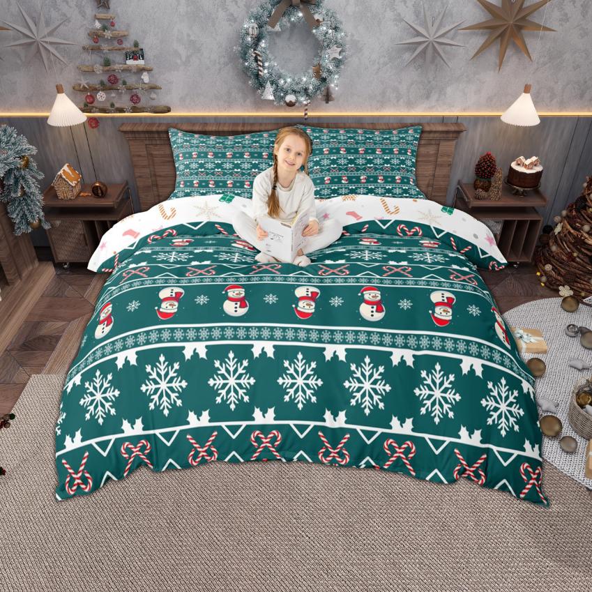 Comforter Homewish Cute Snowman For Kids Winter Snowflake Bedding Set Boys Girls Happy New Year Gifts Set