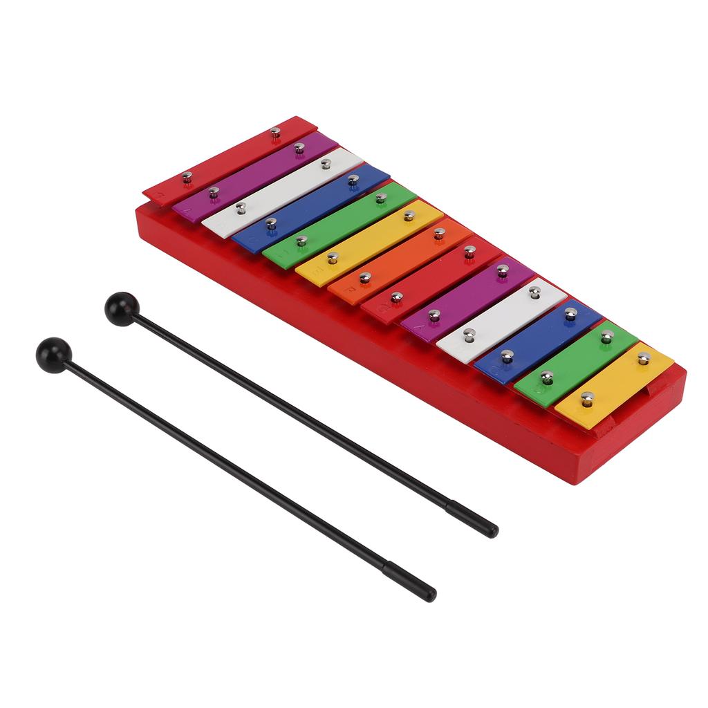 Xilofone colorido de alumínio de bétula 13 tons Glockenspiel profissional para criar música