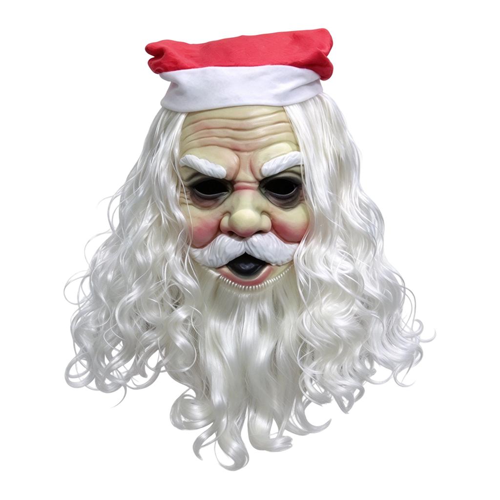 , Full Face Headpiece with Beard, Christmas Holiday Costume Prop for Parties