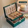 Girls' Hair Accessory Organizer: Large Leather Box with Drawer for Clips & Bands