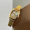 GEDI Damen Uhren Luxus Vintage Nische Leopardenmuster Exquisites Stahlarmband Quarz Damen Armbanduhr Neu