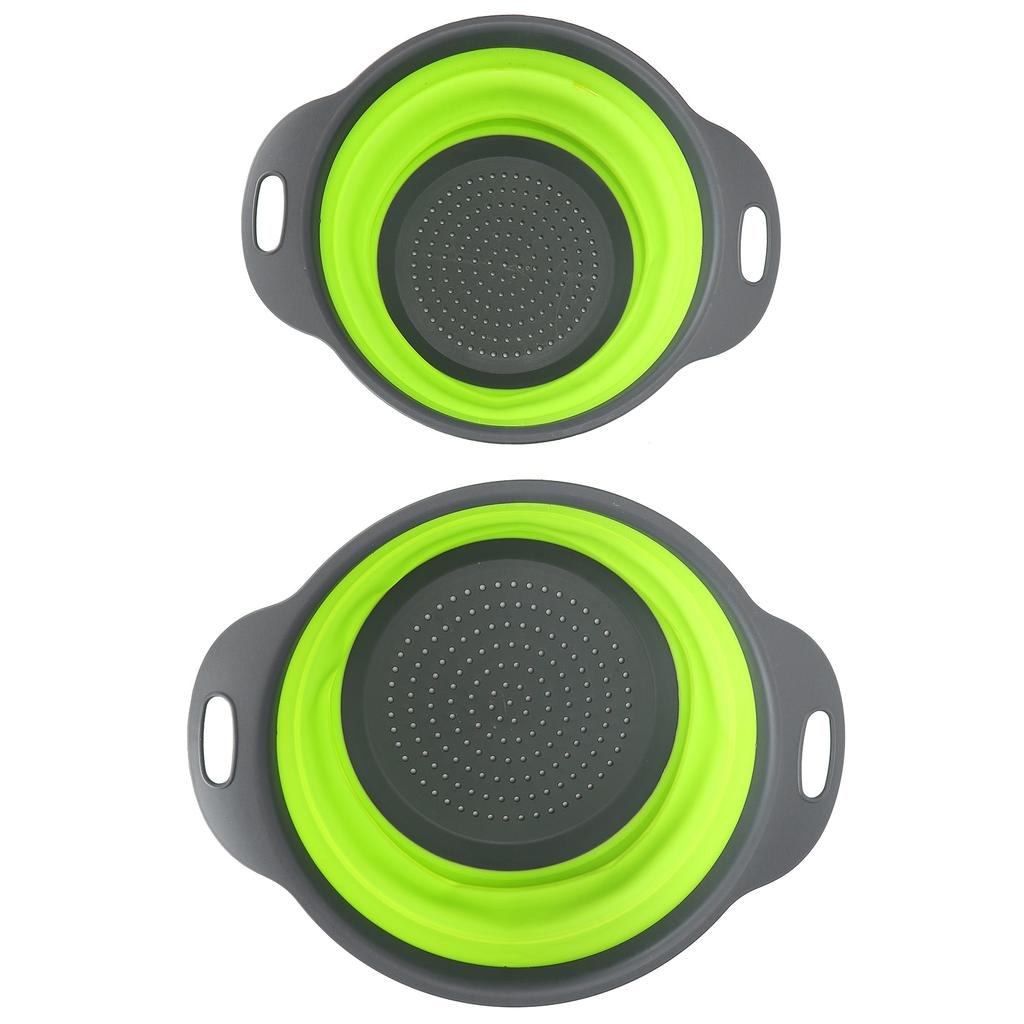 2PCS Round Retractable Folding Drain Basket Fruit Basket Multifunctional Kitchen Plastic Basin