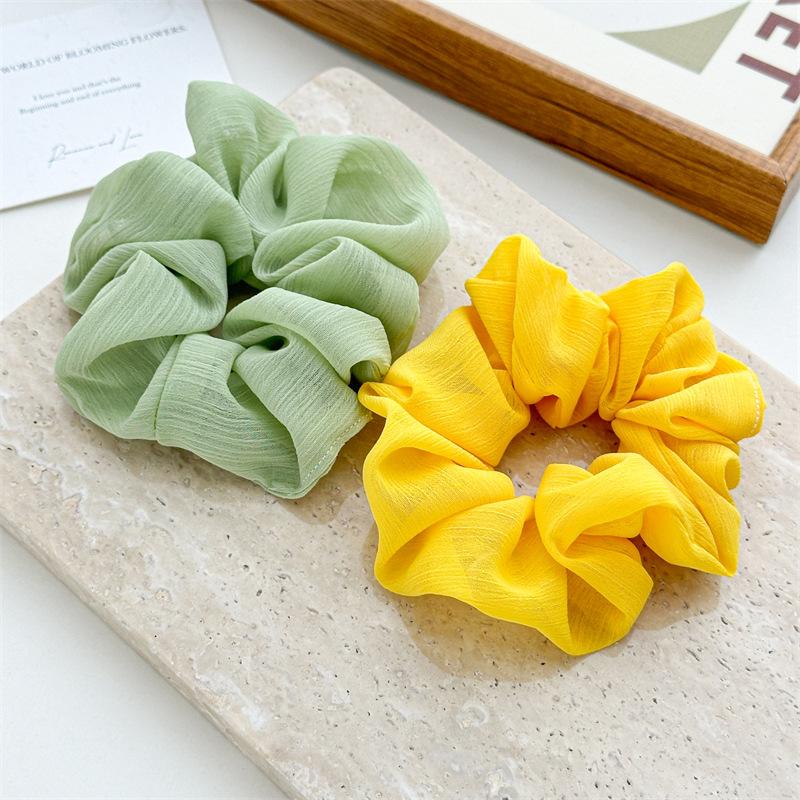Airy Chiffon Vibe Transparent Texture Hair Ties Macaron Candy Colors Cloud Like Voluminous Headwear Summer Beach Hair Accessories