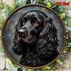 Vintage Black Spaniel Portrait Metal Tin Sign Wall Art Home Decor
