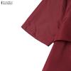 ZANZEA Women Elegant Casual Round Neck Short Sleeve A-line Dress