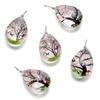 5pcs/lot 18.5*34mm Crystal Glass Real Dried Flower Water Droplet Pendants for DIY Handmade Jewelry Bracelet Necklace Accessories