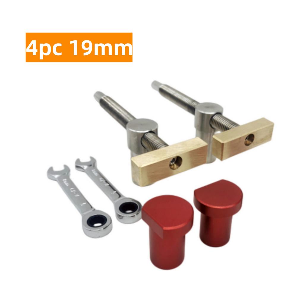 19/20MM Hole Joinery Woodworking Benches Tool, Woodworking Desktop Clip Brass Fast Fixed Clip Quick Fixture Clamping Tool Kit