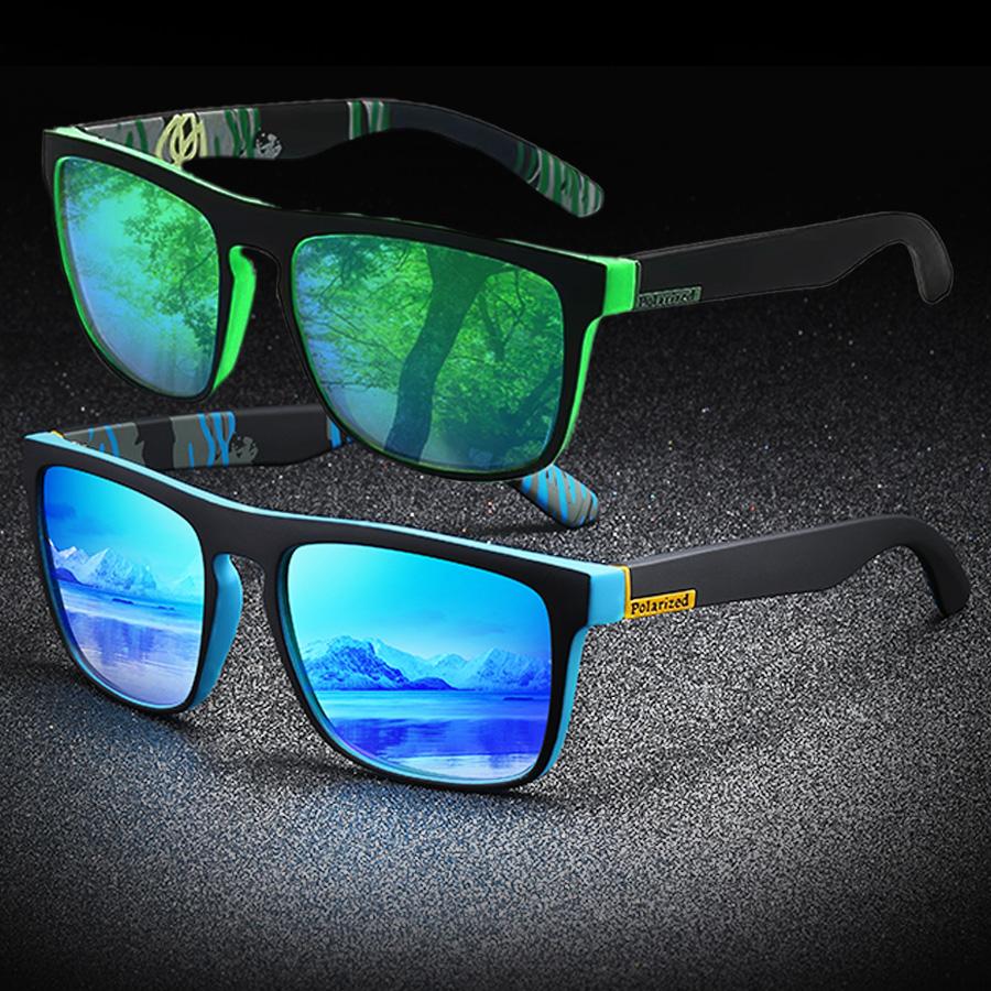 2 Pieces Fashion Vintage Square Sports Sunglasses Men Women Driving Fishing Brand Designer Sun Glasses Retro Man Eyewear UV400